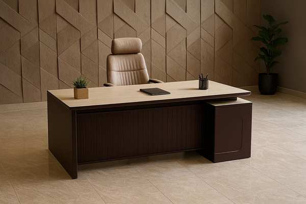 Executive Table — Beige + Dark